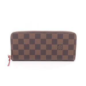 Louis Vuitton Portefeuille Wallet Clemence Round Long Leather Brown Red